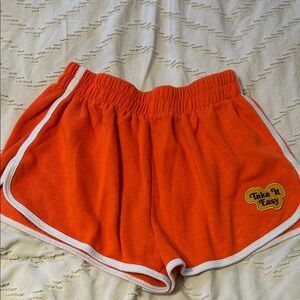 Take It Easy Orange Athletic Shorts Y2K Inspired